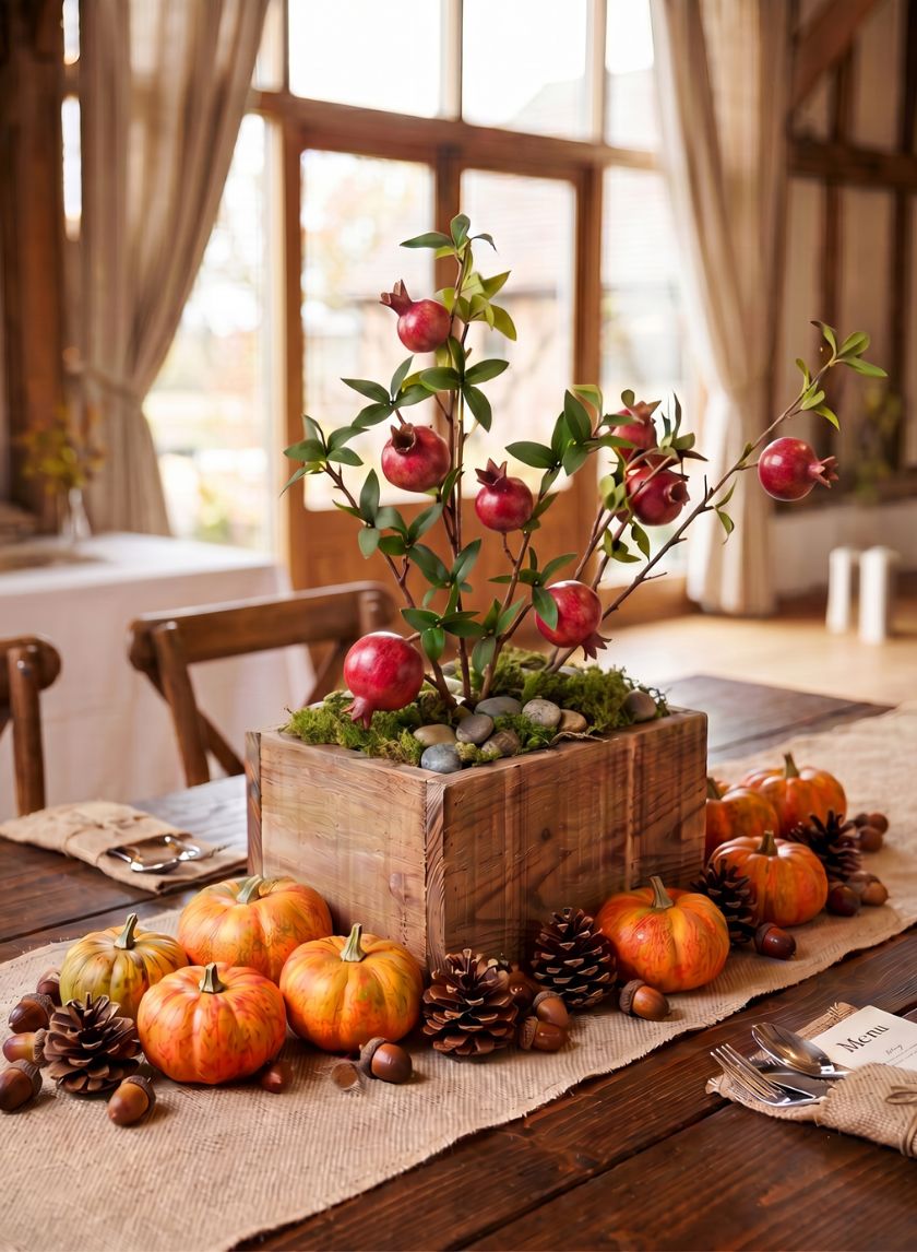 34in Tall Red Pomegranate Branch, Case of 12 Decor Jamali Garden