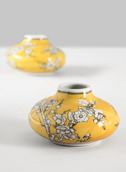 4in Wide Ming Safron Bud Ceramic Vase, Set of 2 Decor Jamali Garden