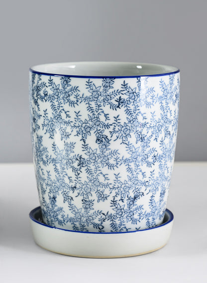 8in Tall Provence Ceramic Planter with Saucer Decor Jamali Garden