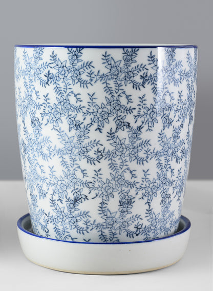 8in Tall Provence Ceramic Planter with Saucer Decor Jamali Garden