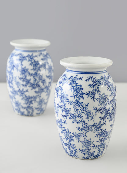 6in Tall Provence Ceramic Vase, Set of 2 Decor Jamali Garden