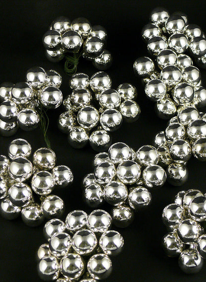 1in Round Shiny Silver Glass Balls on Picks (25mm), Set of 144 Decor Jamali Garden