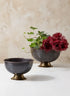 Footed Hammered Copper Bowls Decor Jamali Garden