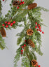 60in Long Pine and Berry Garland Decor Jamali Garden