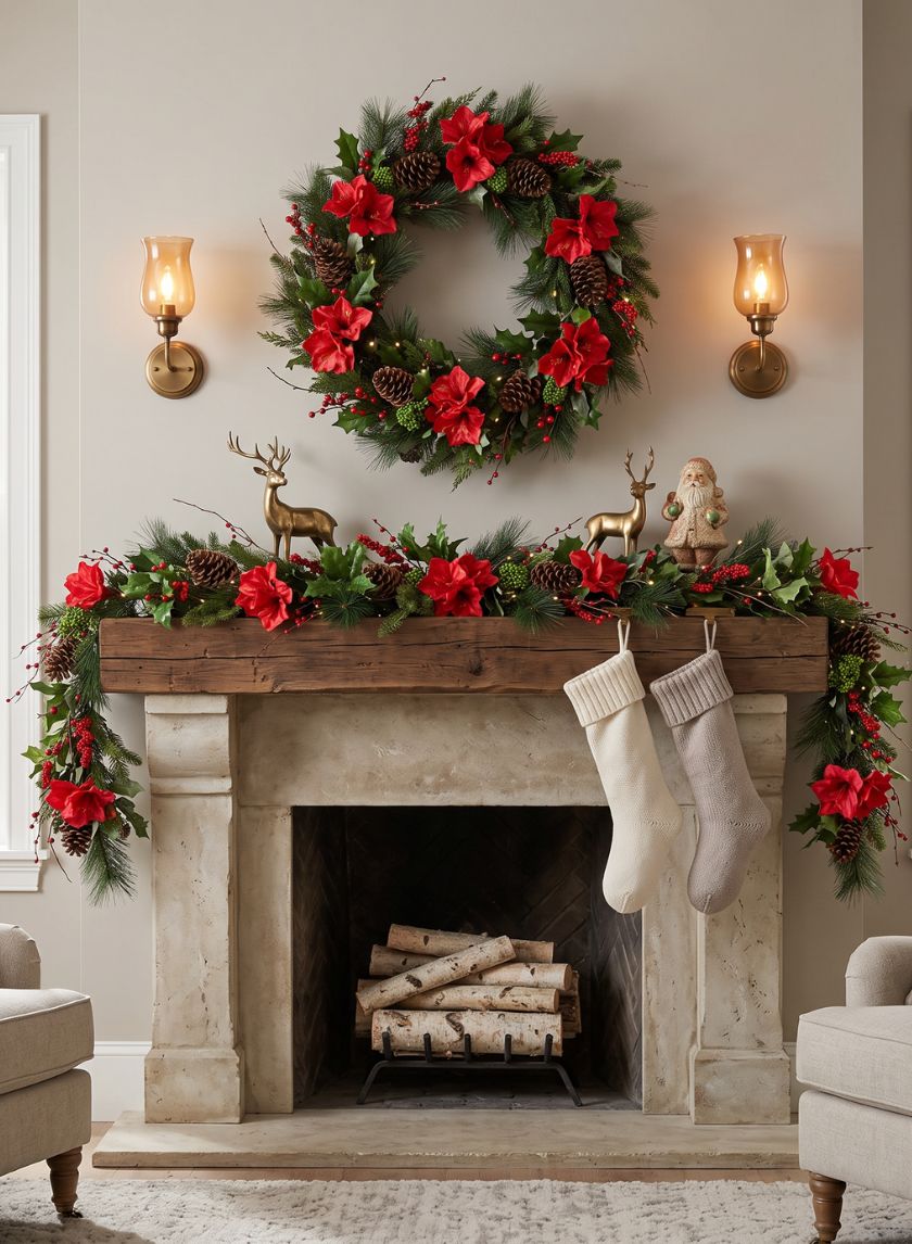 60in Long Amaryllis Garland Decor Jamali Garden