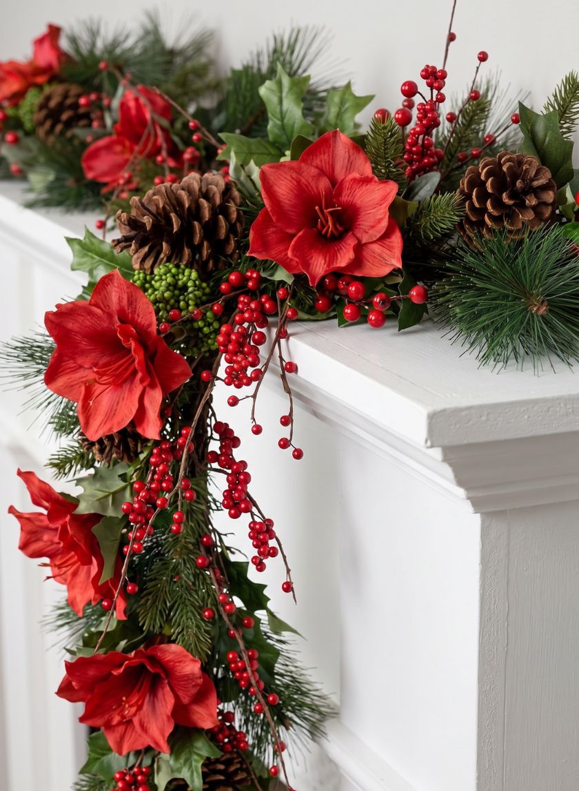 60in Long Amaryllis Garland Decor Jamali Garden