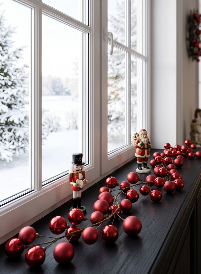 69in Long Red Ball Garland Decor Jamali Garden