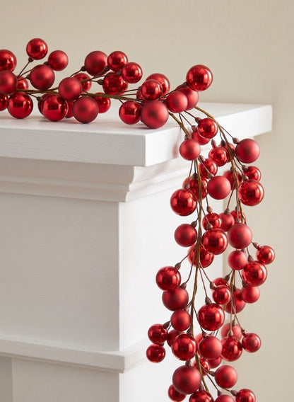 69in Long Red Ball Garland Decor Jamali Garden