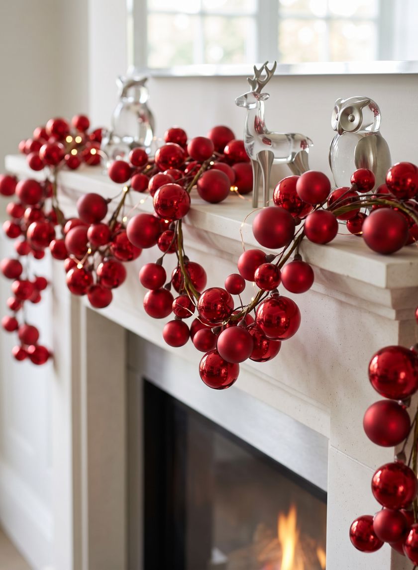 69in Long Red Ball Garland Decor Jamali Garden