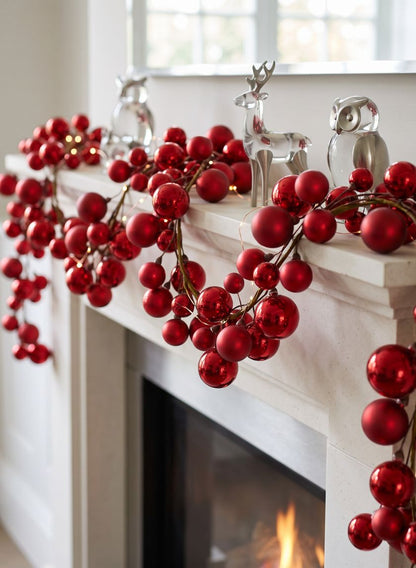 69in Long Red Ball Garland Decor Jamali Garden