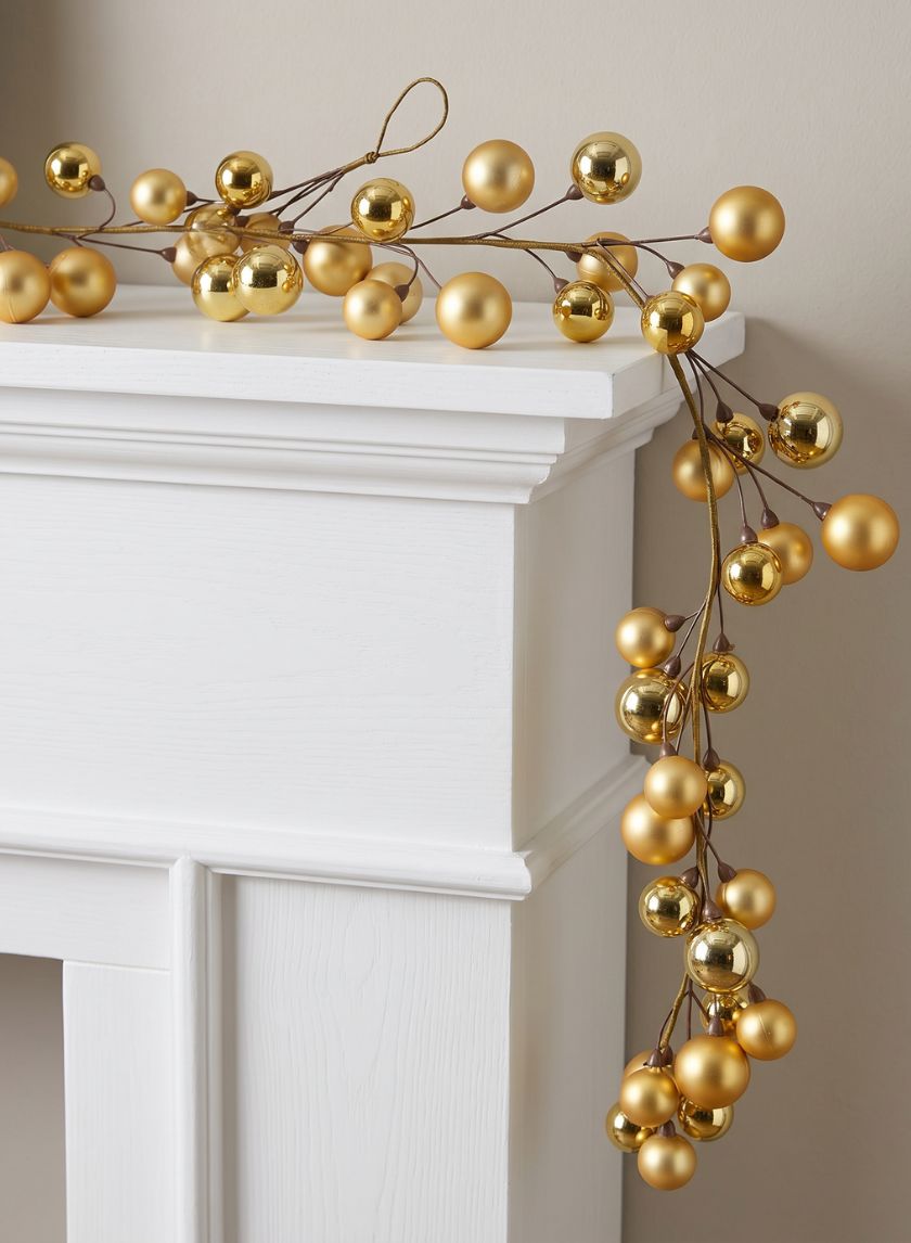 69in Long Gold Ball Garland Decor Jamali Garden