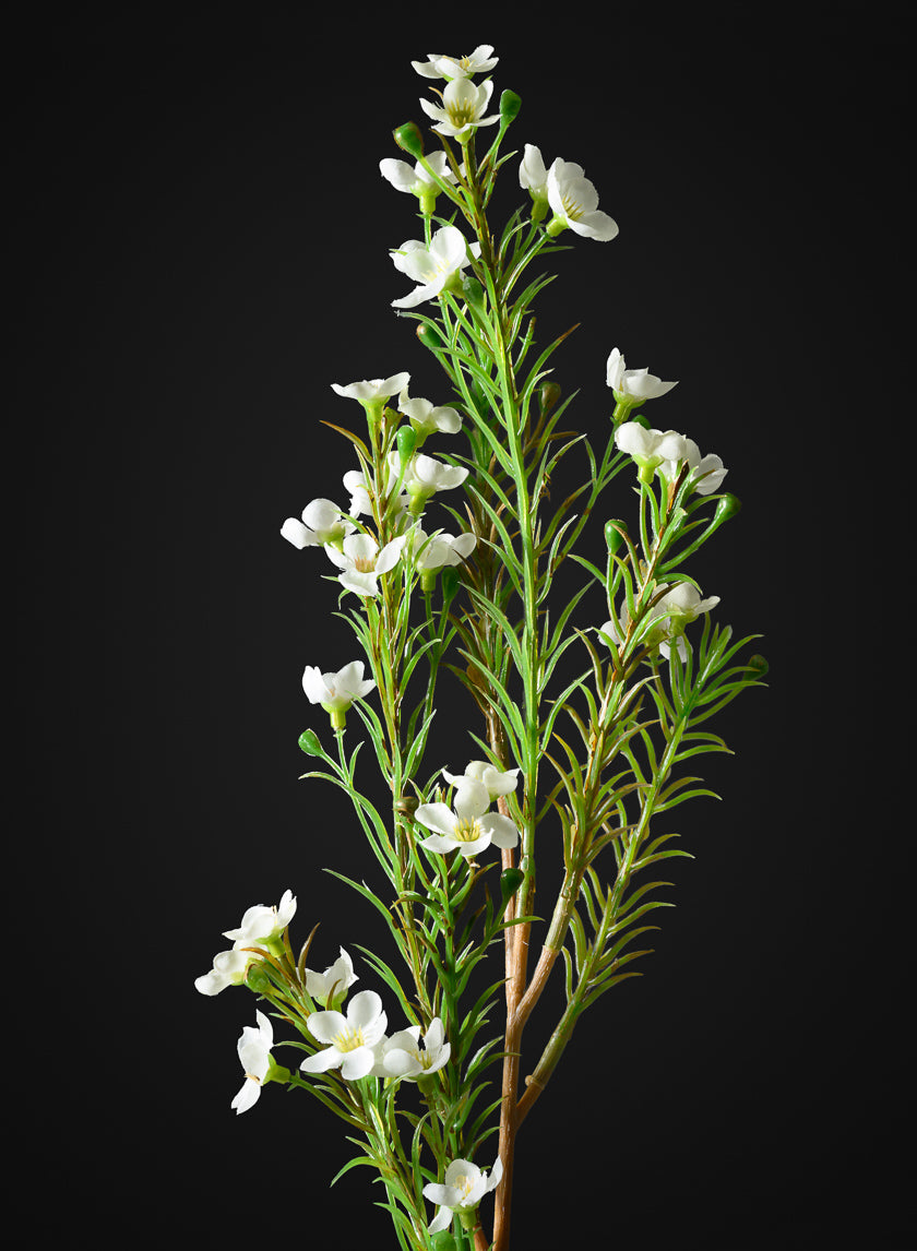 24in Long White Wax Flower Spray, Case of 12 Decor Jamali Garden