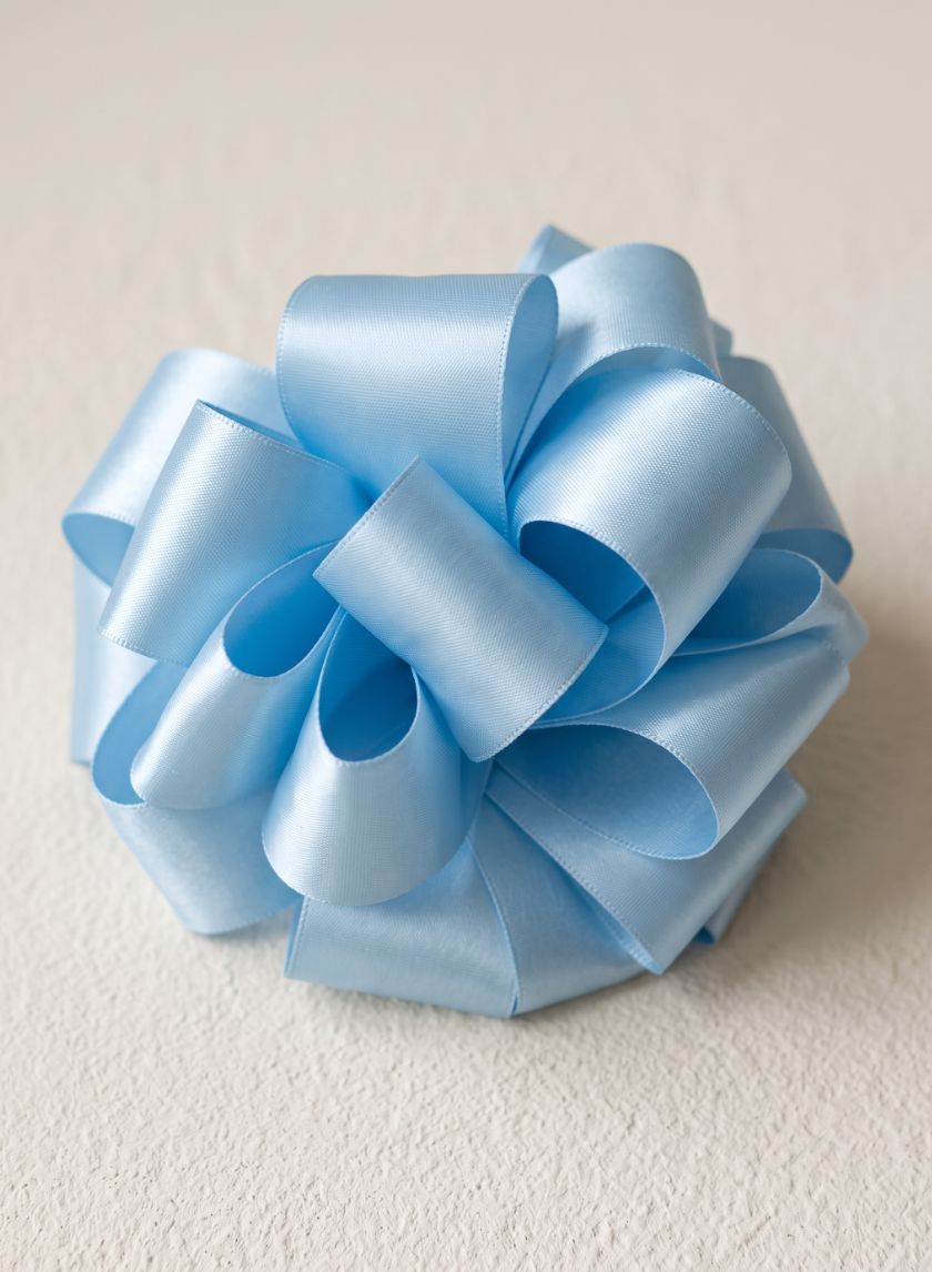 5/8in &amp; 1 1/2in Light Blue Double Face Satin Ribbon Decor Jamali Garden