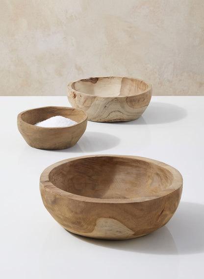 Teak Wood Bowls, Set of 4 Decor Jamali Garden