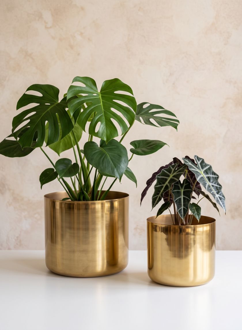 Gold Planter Iron Vase