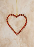 3.75in Long Red Glass Stone Hanging Heart Decor Jamali Garden
