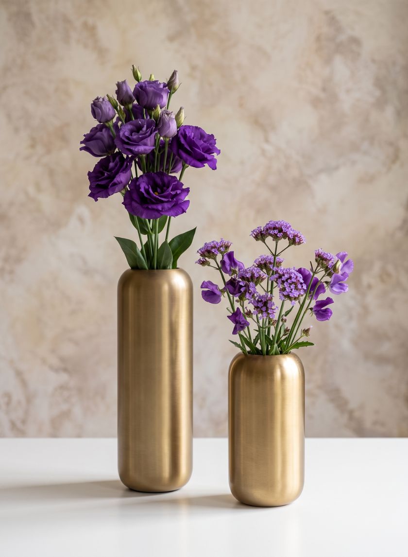 Bretagne Matte Gold Steel Capsule Vase