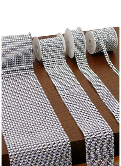 3/8in - 4 3/4in Silver Diamond Bead Ribbons Decor Jamali Garden