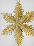 9in Long Gold Glitter Snowflake Ornament Decor Jamali Garden