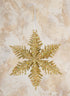 9in Long Gold Glitter Snowflake Ornament Decor Jamali Garden