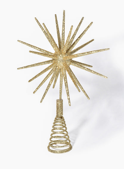 11in Long Gold Glitter Starburst Tree Plastic Topper Decor Jamali Garden
