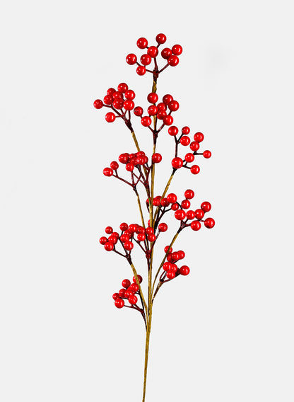 26in Long Shiny Red Berries Pick, Case of 12 Decor Jamali Garden