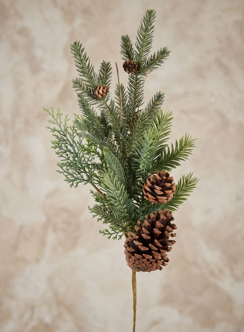 20in Long Northern Pine Pick with Pinecones, Case of 12