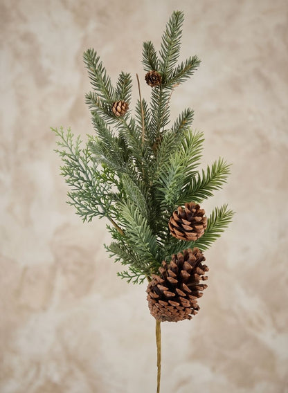 20in Long Northern Pine Pick with Pinecones, Case of 12 Decor Jamali Garden