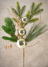 25in Long Classic Pine Pick with Gold Ornaments and Glitter Berries, Case of 12 Decor Jamali Garden