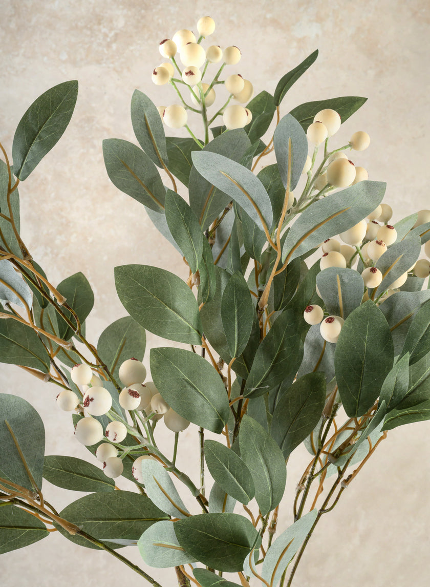 34in Long Evergreen White Berry Pick, Case of 6 Decor Jamali Garden