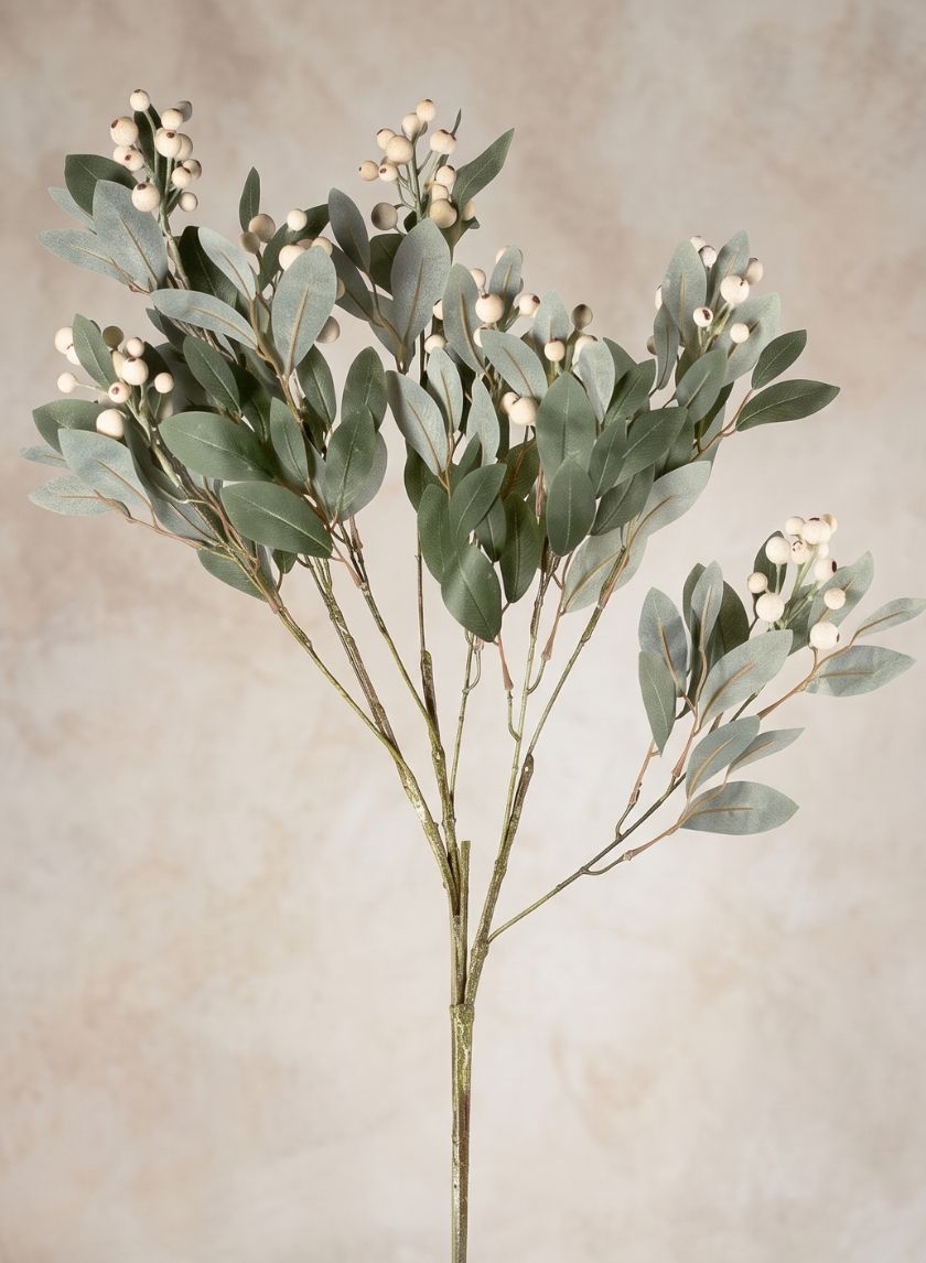 34in Long Evergreen White Berry Pick, Case of 6 Decor Jamali Garden