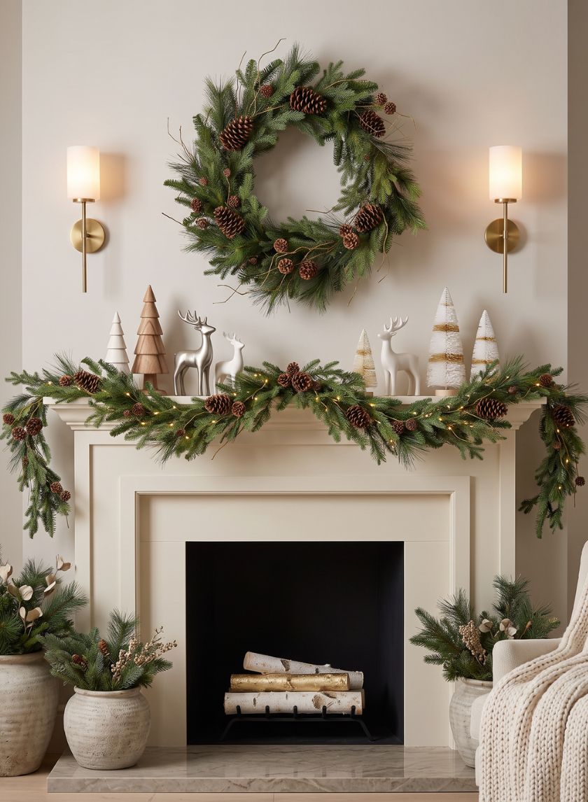 58in Long Festive Pine Garland with Pinecone Assortment, Case of 4 Decor Jamali Garden
