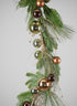 60in Long Classic Pine Garland with Gold Ornaments and Glitter Berries, Case of 4 Decor Jamali Garden