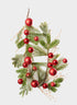A 60in long Classic Pine Garland adorned with shiny red ornaments and glitter berries, beautifully arranged against a plain white background.
