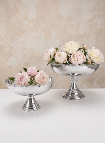 Pierrefort Lace Silver Oval Bowl Decor Jamali Garden