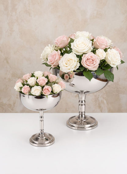 Pierrefort Silver Pedestal Urn Decor Jamali Garden