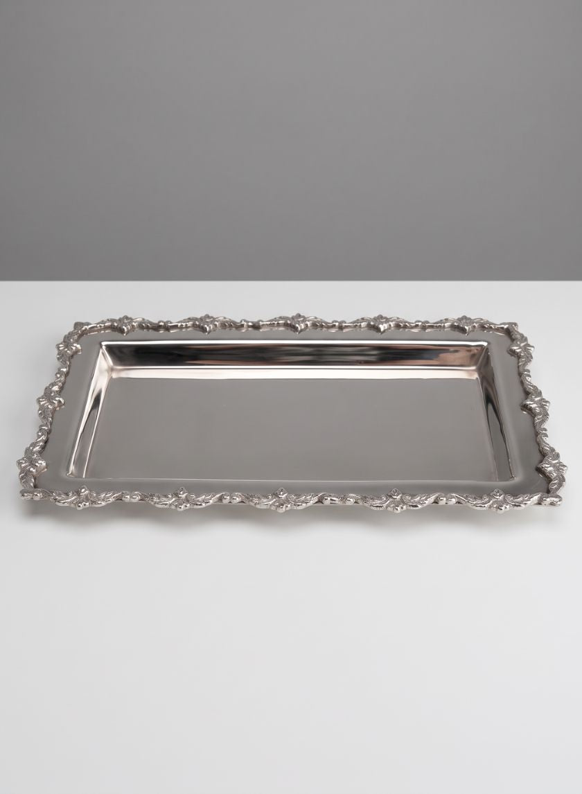 10in Long Pierrefort Lace Silver Tray
