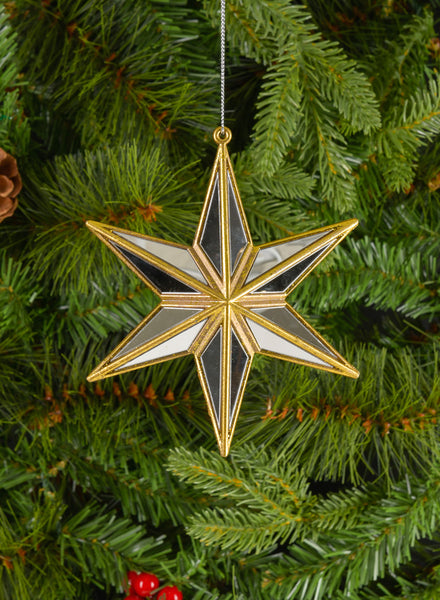 5in Long Antique Gold Mirror Star Plastic Ornament – Jamali Garden