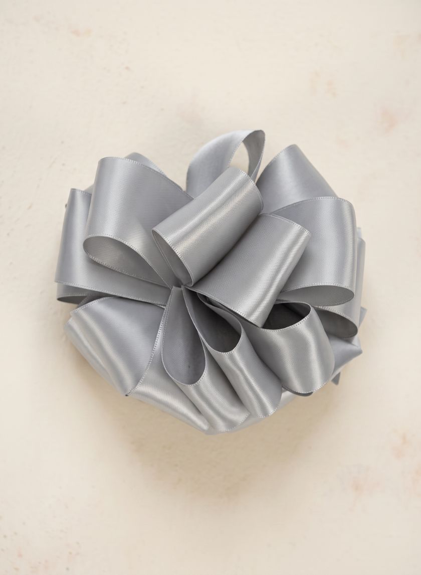 Silver Double Face Satin Ribbon Decor Jamali Garden