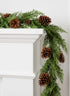5ft Long Cypress Garland with Pine Cones Decor Jamali Garden