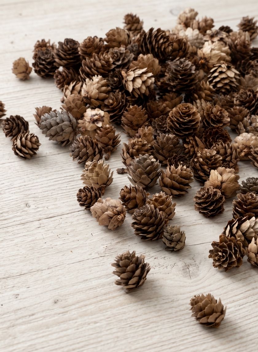 1in Long Natural Mini Pine Cones Decor Jamali Garden