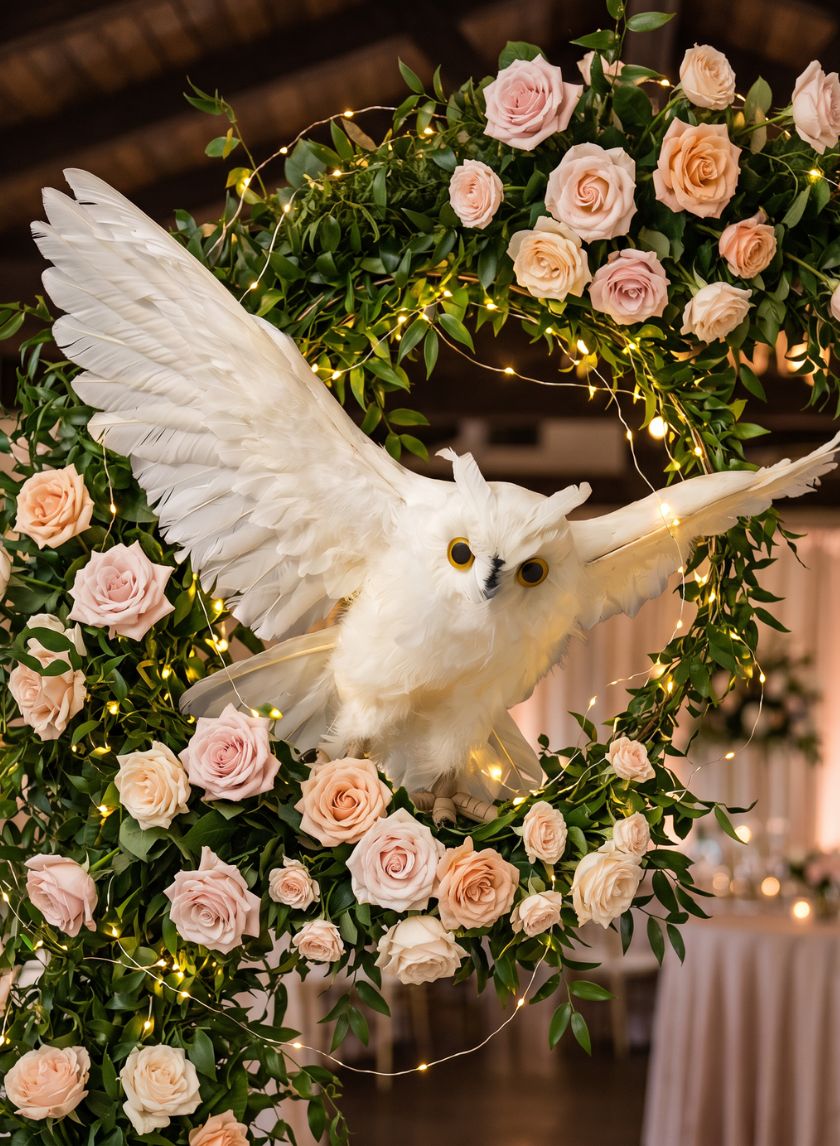 18in Long Flying White Owl