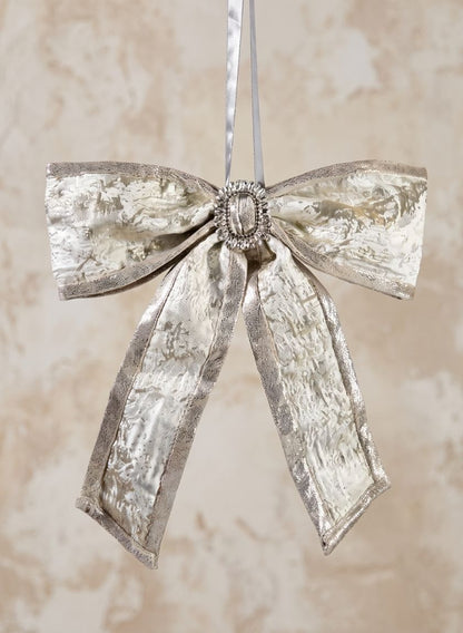 12in Long Champagne Bow Decor Jamali Garden