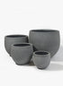 Round Rough Grey Ficonstone Pots Decor Jamali Garden