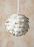 5in Round Glittered Gold Tip Feather Ornament Ball, Case of 6 Decor Jamali Garden