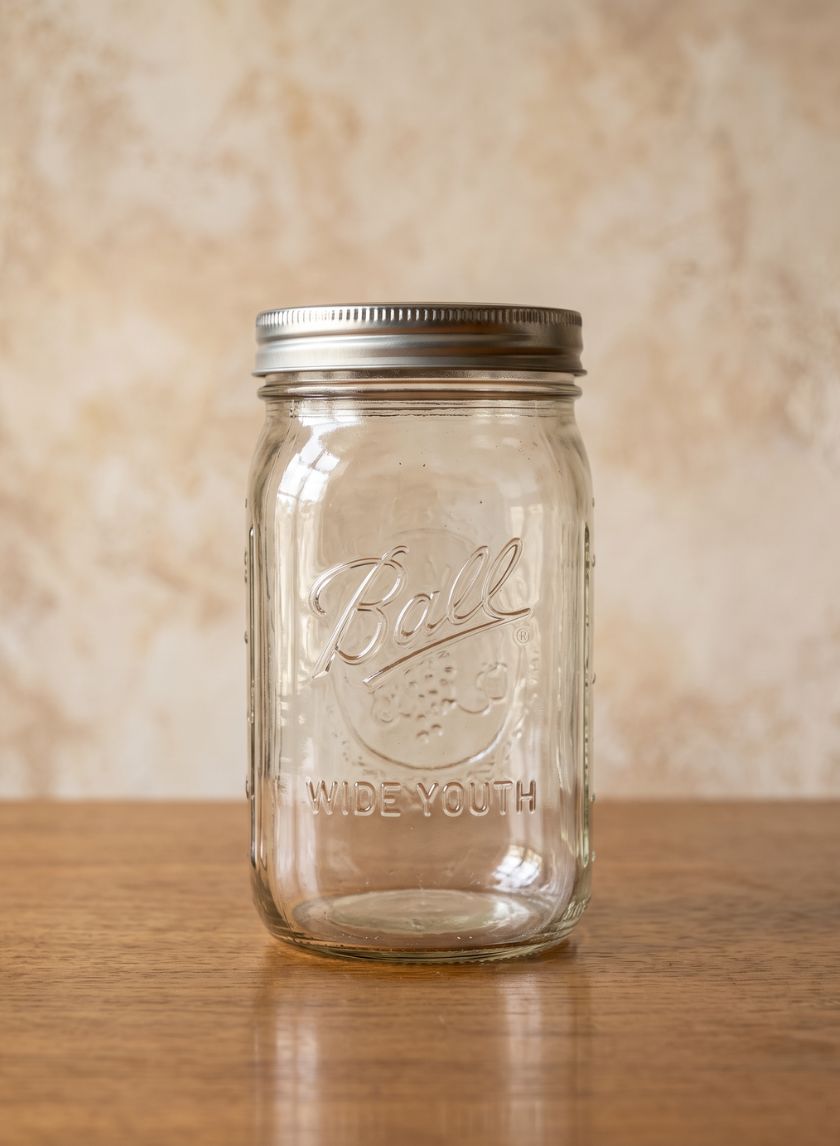 6.5in Tall of 1 Quart Ball Wide Mouth Mason Canning Glass Jar Decor Jamali Garden