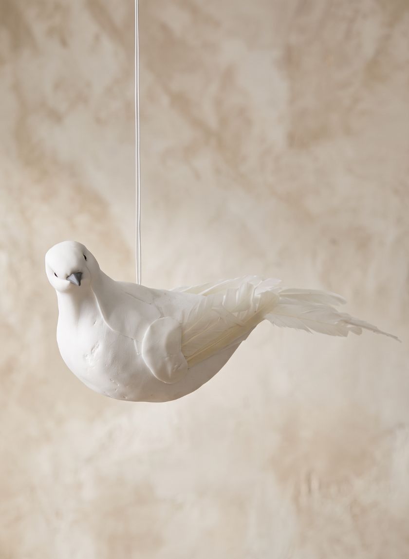 9in Long White Dove Decor Jamali Garden