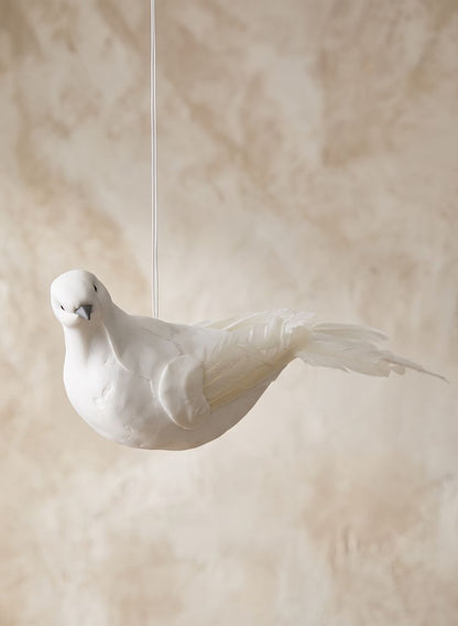 9in Long White Dove Decor Jamali Garden