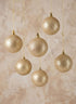 3in Round Platinum Glitter Plastic Ornament, Set of 6 Decor Jamali Garden