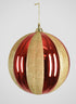 Red and Gold Stripped Giant Plastic Ball Ornament Decor Jamali Garden